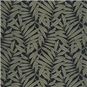 Casadeco|Papier peint botanique style anglais avec branches de fougères vert kaki|Papier Peint
