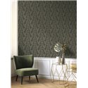Casadeco|Botanical English-style wallpaper with khaki green fern branches|Wallpaper