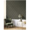 Casadeco|Botanical English-style wallpaper with khaki green fern branches|Wallpaper