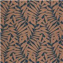 Casadeco|Papier peint botanique avec branches de fougères couleur rouille|Papier Peint