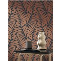 Casadeco|Papier peint botanique avec branches de fougères couleur rouille|Papier Peint