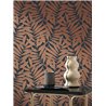 Casadeco|Papier peint botanique avec branches de fougères couleur rouille|Papier Peint