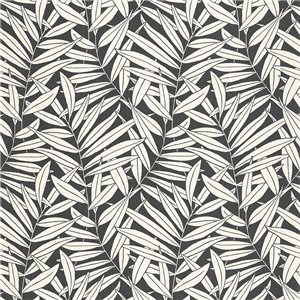 Casadeco|Papier peint botanique style anglais avec branches de fougères vert kaki|Papier Peint
