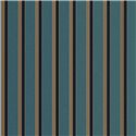 Casadeco|Papier peint rayures bleu paon style anglais|Rayures