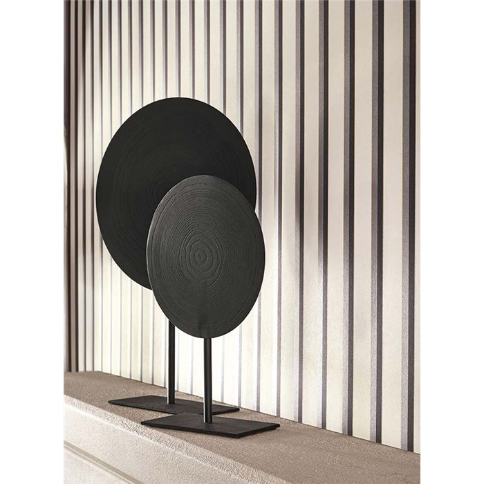 Casadeco|Black and white English-style striped wallpaper|Stripes