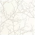 Casadeco|Scandinavian floral wallpaper in white with bare winter branches|Scandinavian