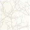 Casadeco|Papier peint floral scandinave blanc avec branches hivernales dénudées|Scandinave
