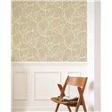 Casadeco|Papel pintado estilo escandinavo floral beige con un toque minimalista|Escandinavo