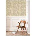 Casadeco|Papel pintado estilo escandinavo floral beige con un toque minimalista|Escandinavo
