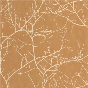 Casadeco|Minimalist floral wallpaper with olive green bare tree branches|Floral