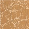 Casadeco|Scandinavian-style wallpaper with honey yellow bare tree branches|Floral