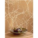Casadeco|Scandinavian-style wallpaper with honey yellow bare tree branches|Floral