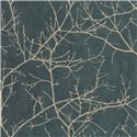 Casadeco|Papier peint scandinave bleu avec branches d’arbres hivernales bleues|Scandinave