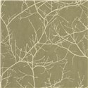 Casadeco|Minimalist floral wallpaper with olive green bare tree branches|Floral