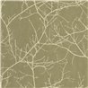 Casadeco|Minimalist floral wallpaper with olive green bare tree branches|Floral
