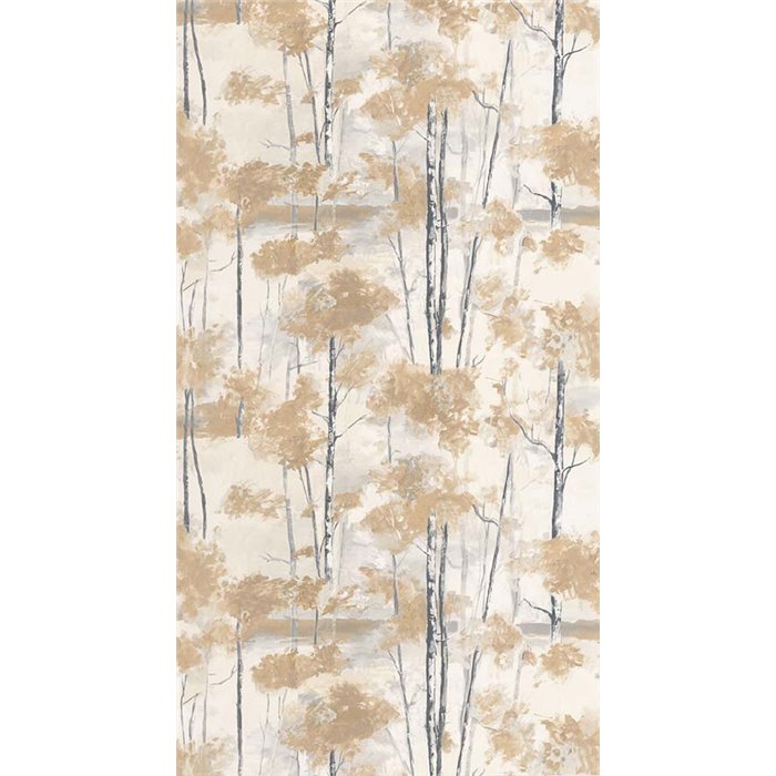 Casadeco|Skandinavische Landschaftstapete im Ölmalstil in Beigetönen|Skandinavisch