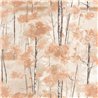 Casadeco|Skandinavische Tapete mit Birkenwald in Ölmalerei in Orange|Tapeten