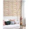Casadeco|Papier peint scandinave avec forêt de bouleaux à l’huile orange|Papier Peint