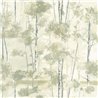Casadeco|Papel pintado estilo nórdico con bosque de abedules verde|Papel Pintado