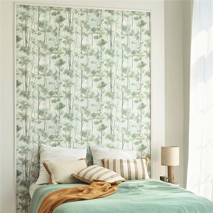 Casadeco|Scandinavian birch forest wallpaper with oil painting effect|Scandinavian