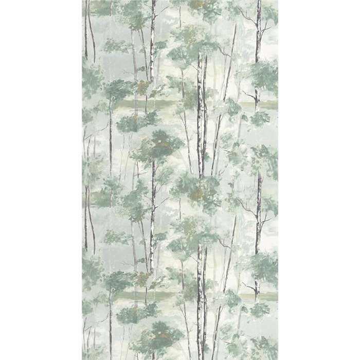 Papel pintado bosque de abedules estilo escandinavo, efecto pintado al óleo - Casadeco Riverside 4 89547720