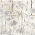 Casadeco|Papier peint style scandinave avec bouleaux à l’huile blanc|Scandinave