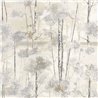 Casadeco|Papier peint style scandinave avec bouleaux à l’huile blanc|Scandinave