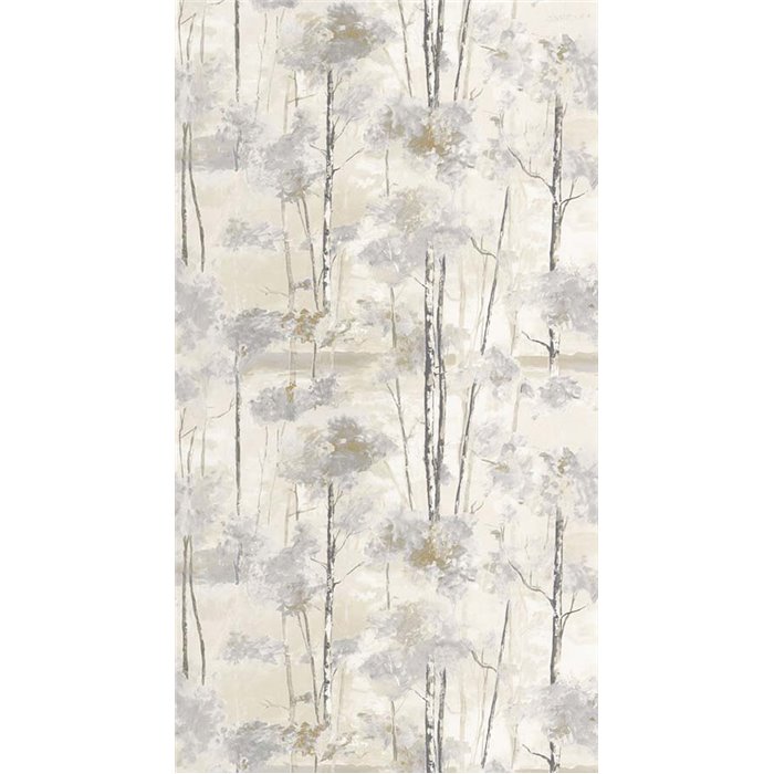 Casadeco|Papier peint style scandinave avec bouleaux à l’huile blanc|Scandinave