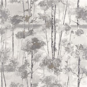 Papeldecor|Textile wallpaper in pastel green with floral accents|Wallpaper