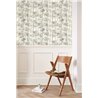 Casadeco|Nordic floral wallpaper with gray painted trees|Scandinavian