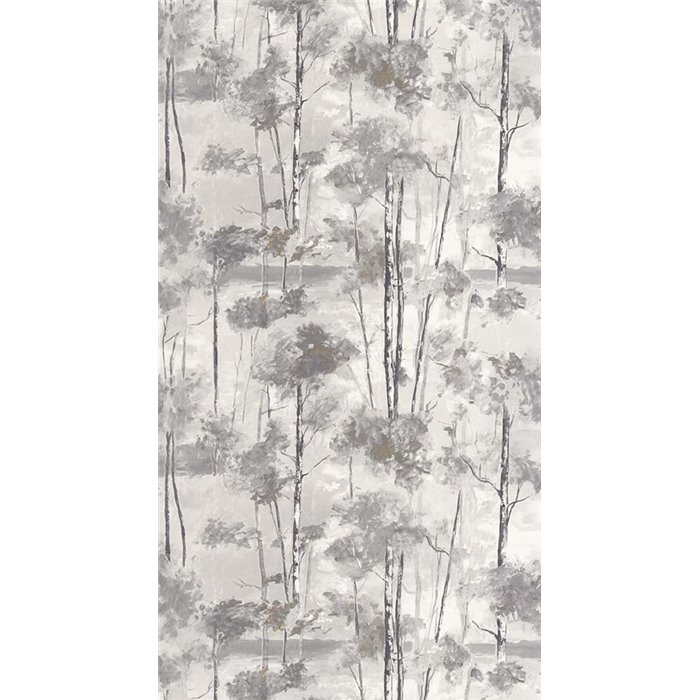 Casadeco|Papel pintado floral estilo nórdico con árboles al óleo gris|Escandinavo