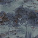 Casadeco|Papel pintado paisaje de bosque nocturno azul|Papel Pintado