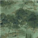 Casadeco|Papier peint paysage abstrait de forêt verte|Papier Peint