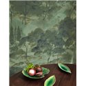 Casadeco|Papier peint paysage abstrait de forêt verte|Papier Peint