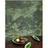 Casadeco|Papier peint paysage abstrait de forêt verte|Papier Peint