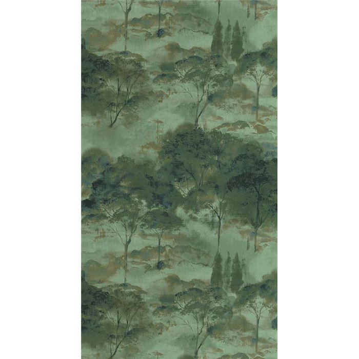 Casadeco|Papier peint paysage abstrait de forêt verte|Papier Peint