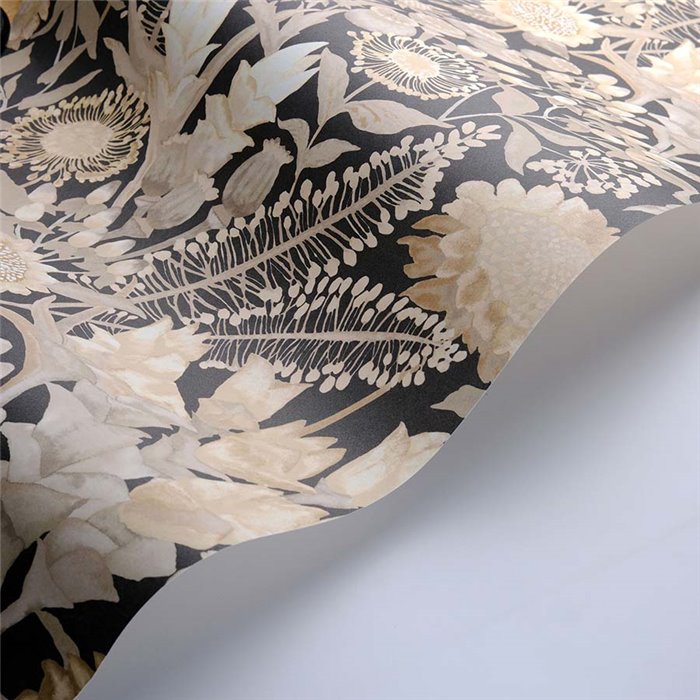 Casadeco|Wildflower wallpaper with sunflowers, poppies, and steppe lilies|Vintage Flowers