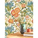 Casadeco|Sunflower and wildflower wallpaper in cheerful multicolor tones|Vintage Flowers