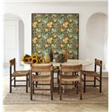 Casadeco|Rustic-style wallpaper with sunflowers and wildflowers|Vintage Flowers