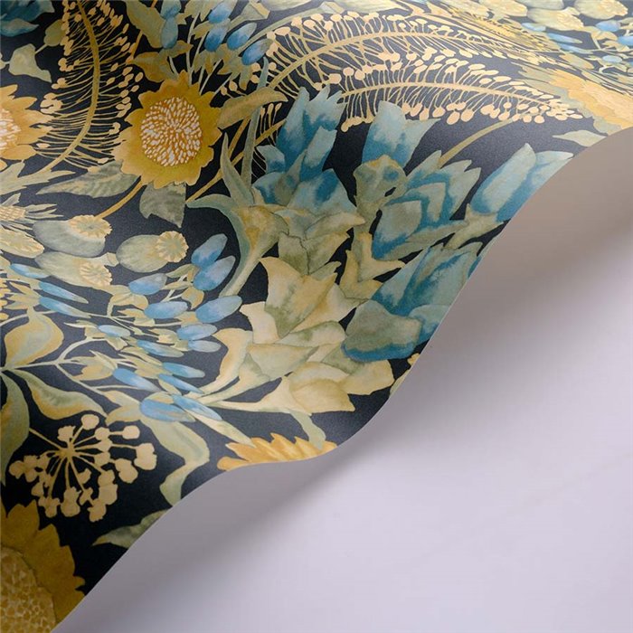 Casadeco|Rustikale Tapete mit Sonnenblumen und anderen Wildblumen|Vintage Blumen