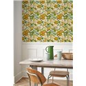 Casadeco|Yellow and green sunflower wallpaper with wild floral print|Vintage Flowers