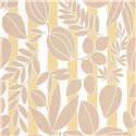 Casadeco|Mediterranean-style wallpaper with flowers and coastal stripes in white and beige|Wallpaper
