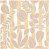 Casadeco|Papier peint style méditerranéen avec fleurs et rayures côtières blanc et beige|Papier Peint