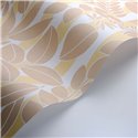 Casadeco|Papier peint style méditerranéen avec fleurs et rayures côtières blanc et beige|Papier Peint