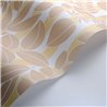 Casadeco|Mediterranean-style wallpaper with flowers and coastal stripes in white and beige|Wallpaper