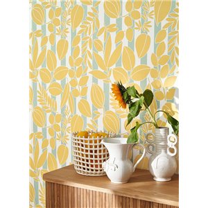 Casadeco|Papier peint floral style méditerranéen tons orange|Papier Peint 2