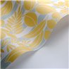 Casadeco|Yellow flower wallpaper with green stripes from the French Riviera|Wallpaper