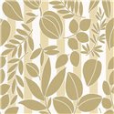 Casadeco|Papier peint méditerranéen avec fleurs et rayures côtières tons verts|Papier Peint
