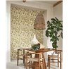 Casadeco|Mediterrane Tapete mit Blumen und Küstenstreifen in Grüntönen|Tapeten