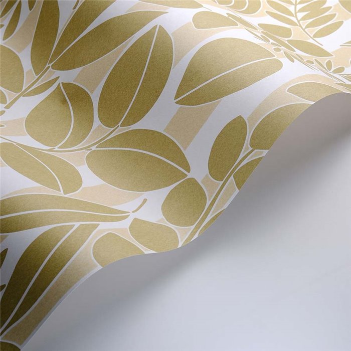 Casadeco|Mediterranean wallpaper with flowers and coastal green stripes|Wallpaper